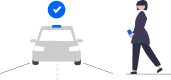 Car test drive illustration