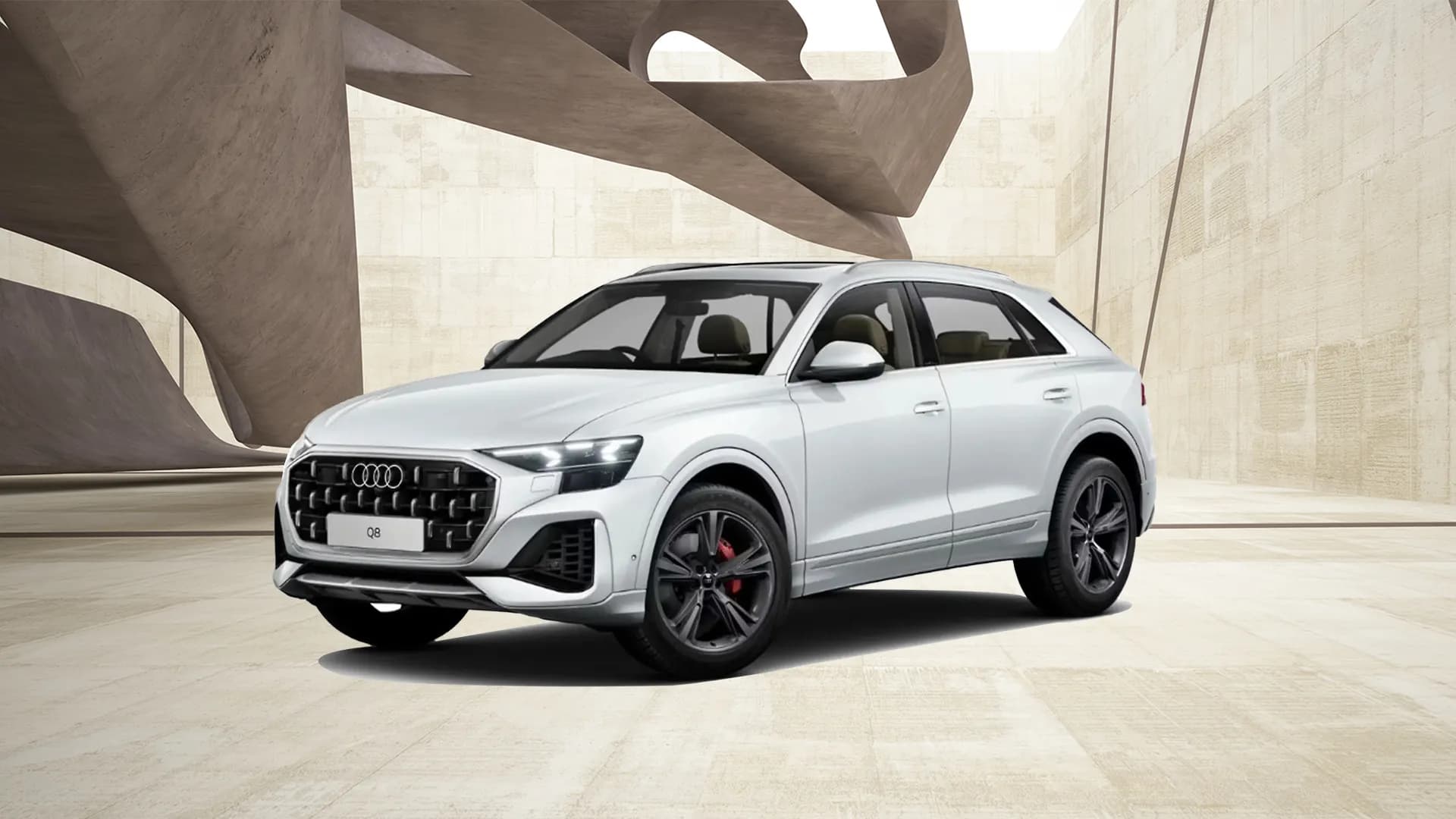 Audi Q8 in Glacier White Metallic